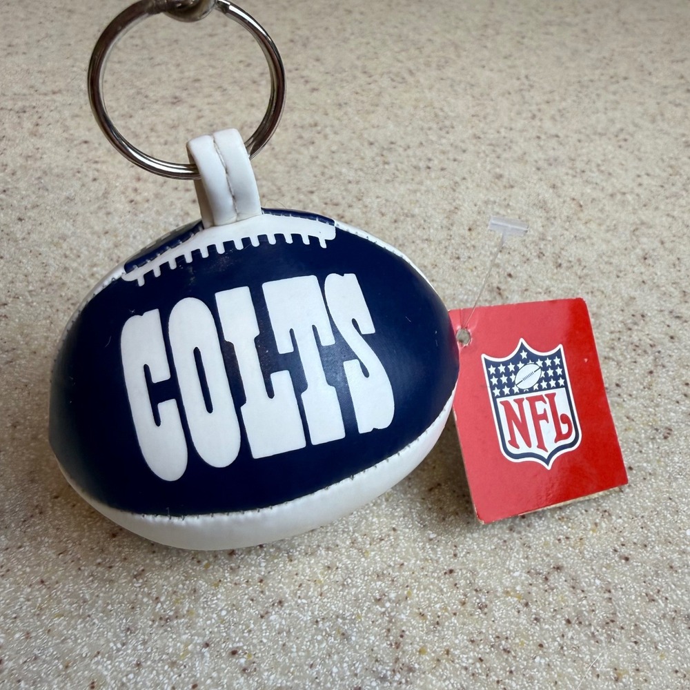 Vintage 2003 NFL Indianapolis Colts‎ Football Plush Keychain Blue & White NWT